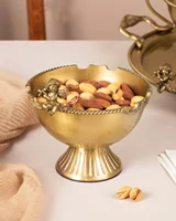 پیاله و پیش دستی کویین برنجی طلایی AQ-7718 &AQ-7719