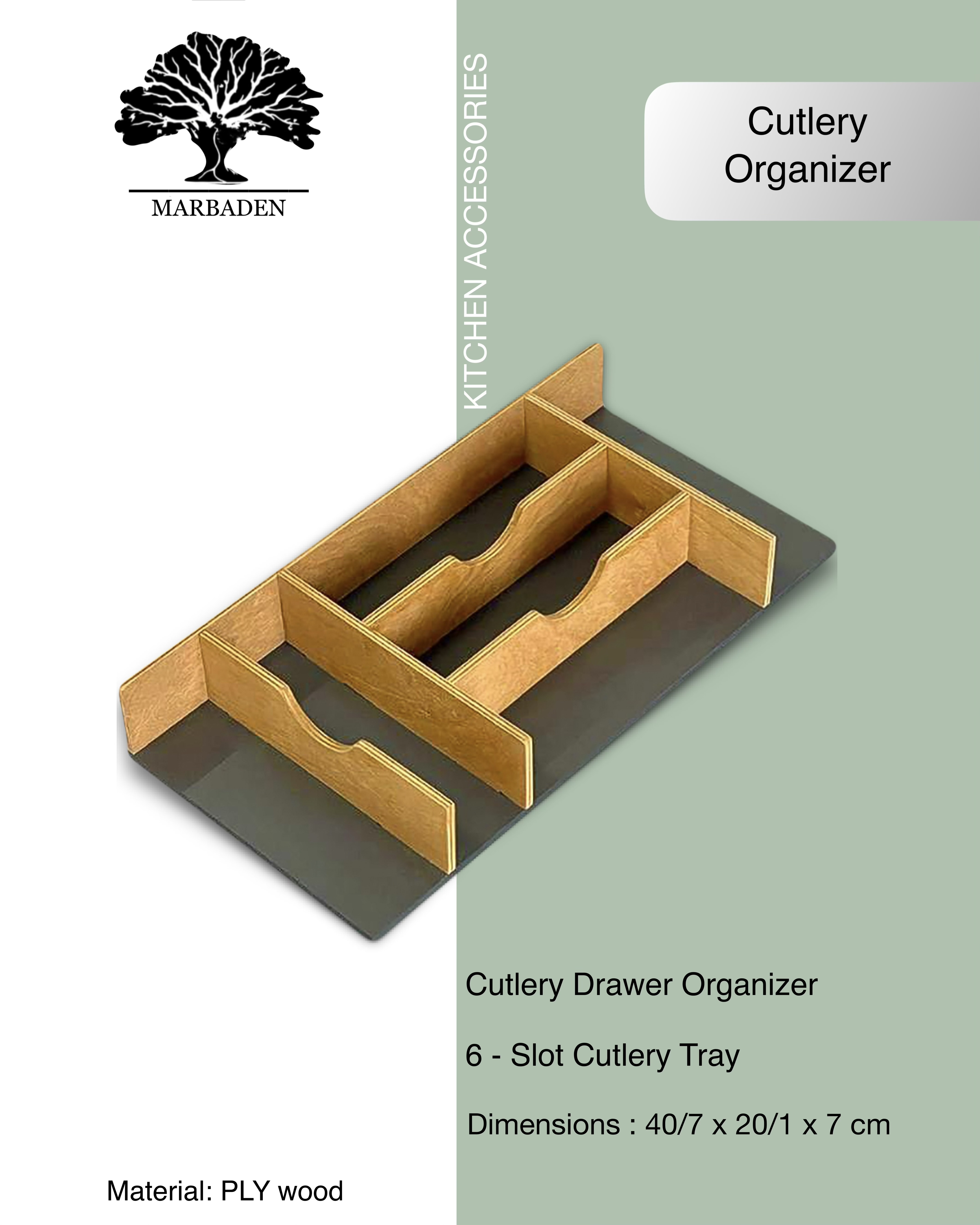 جای قاشق و چنگال داخل کشو 6 خانه ‏Gifu-M