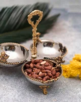 اردو سه پیاله نیم پایه برنجی فلورانس FL-90251