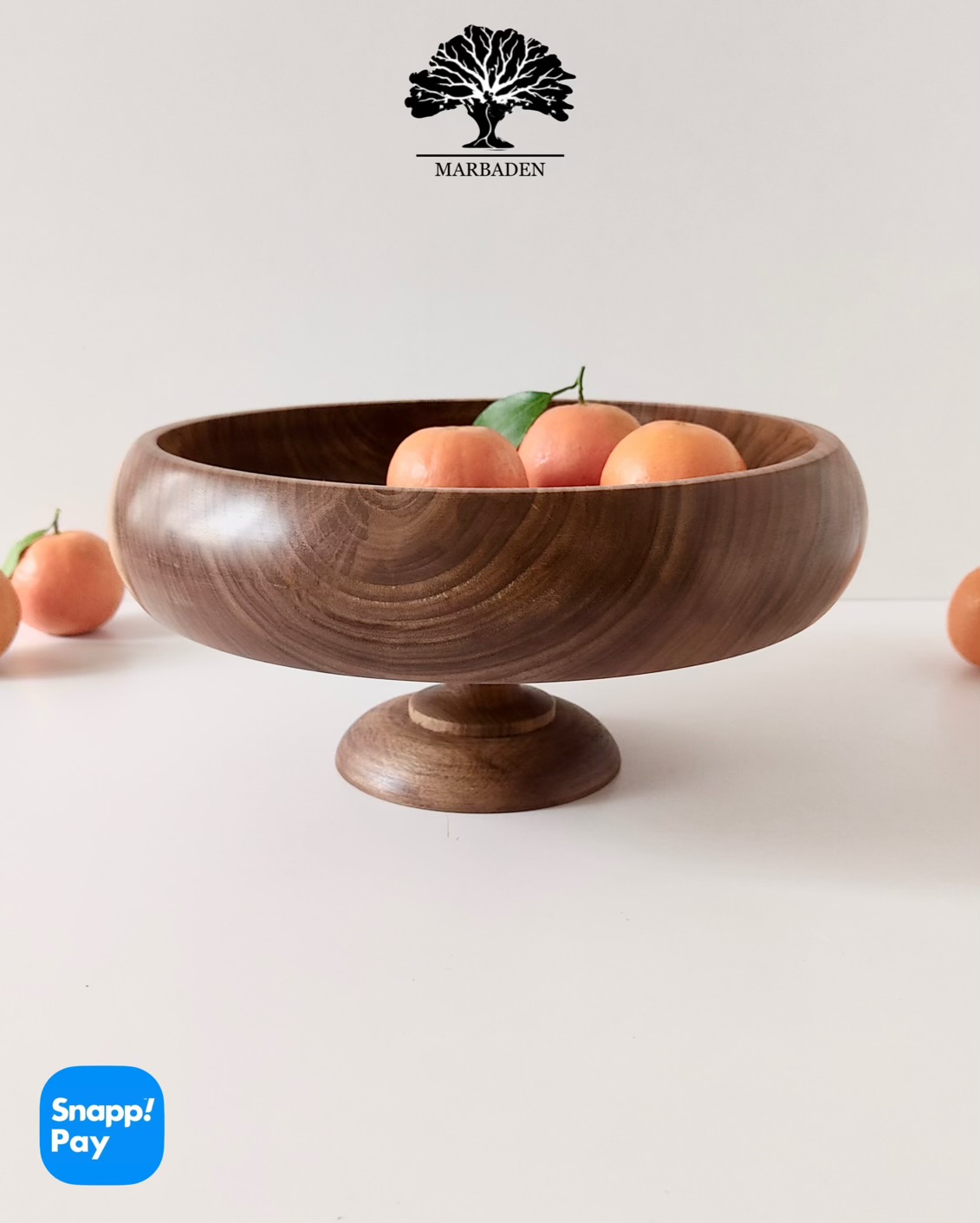 میوه خوری مدل خمره ای پایه کوتاه قطر 30 (چوب گردو) Lorient-12