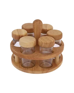 ست جا ادویه های گرد دسته دار نمکپاشی شیشه ای در 2 مدل FAENZA